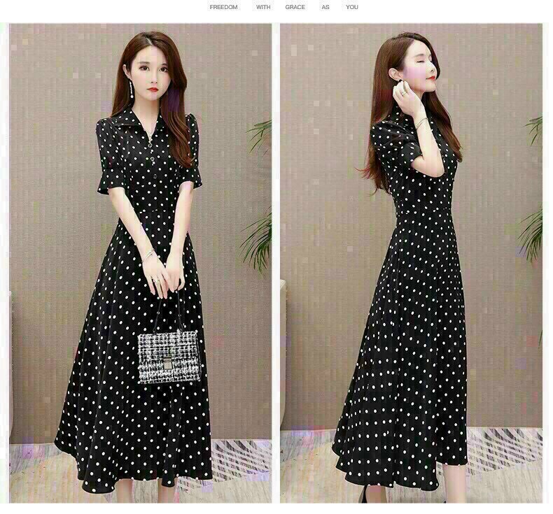 Đầm Xòe Chấm Bi Tay Lỡ - HN928